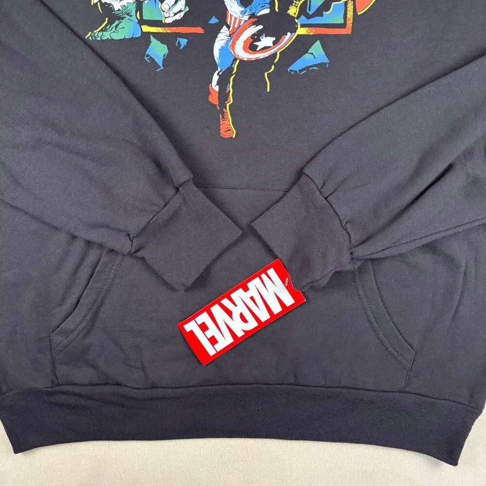 NWT Men's Marvel Comics Avengers Graphic Hoodie‎ Black Size Large - Picture 7 of 7